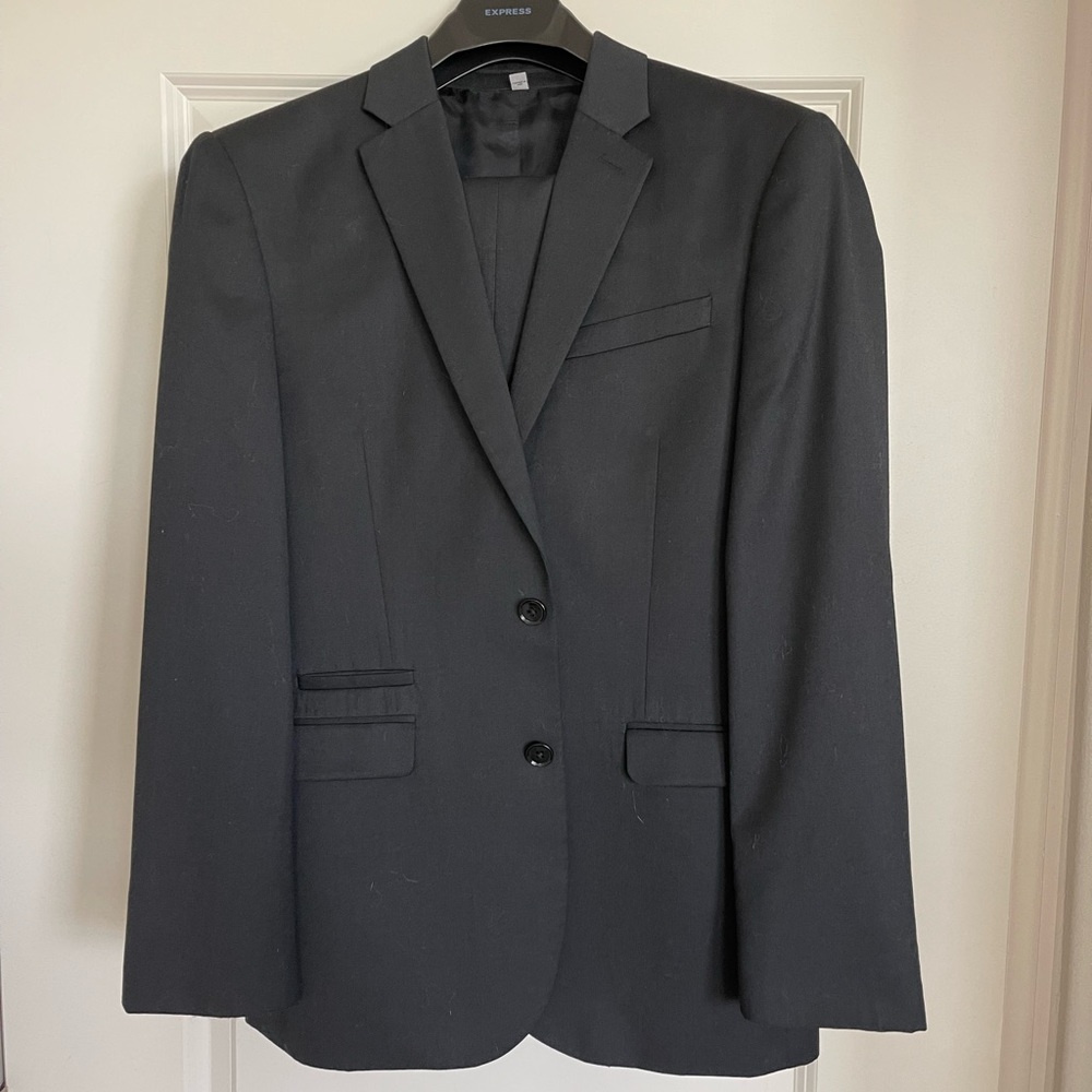 Express Black Fitted Suit